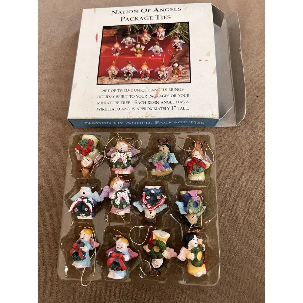 Nations‎ Of Angels 12 Package Ties or Christmas Ornaments For Miniature Tree New